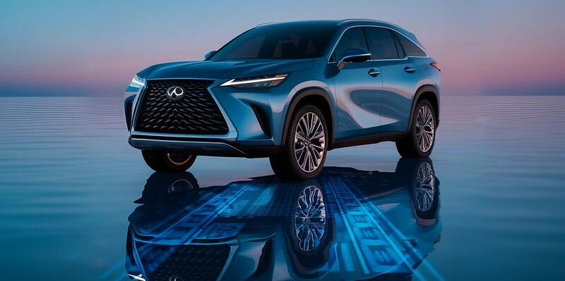 Blue Lexus Suv showing ADAS-Lexus certified collision repair Bstreet collision