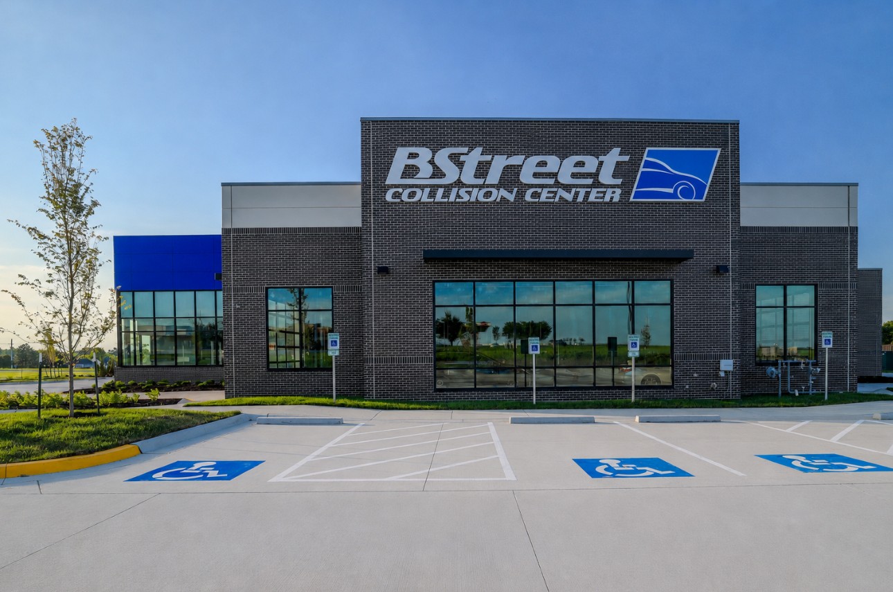 B_Street_Photo_South Blue Tesla after hail dent repair all clean and shined B Street Collision Center